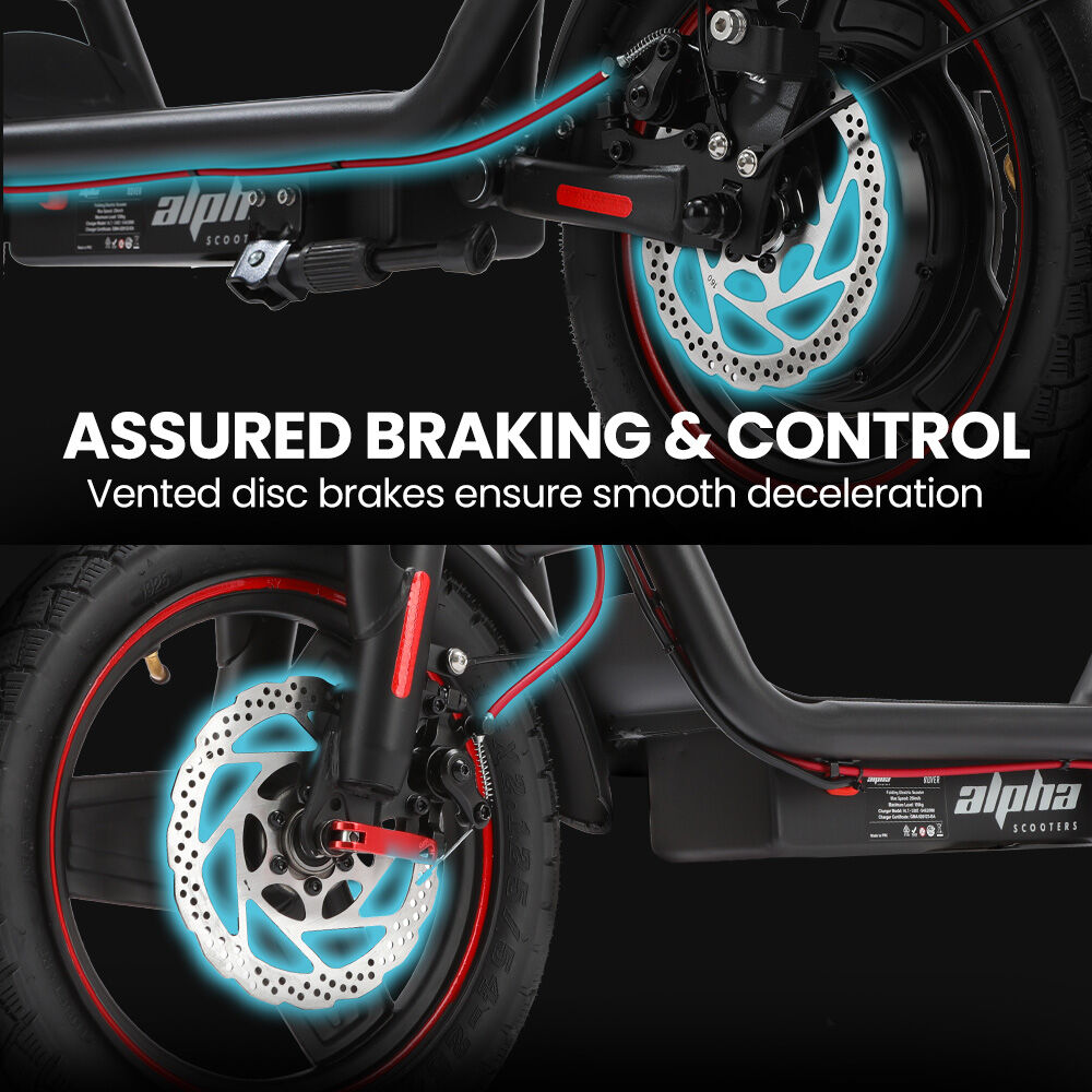 ALPHA Rover Electric Scooter with Seat, AU Compliant, 500W 48V 25km/h 30km Range, 14-inch Tyres, Motorised Commuter eScooter for Adults, Black