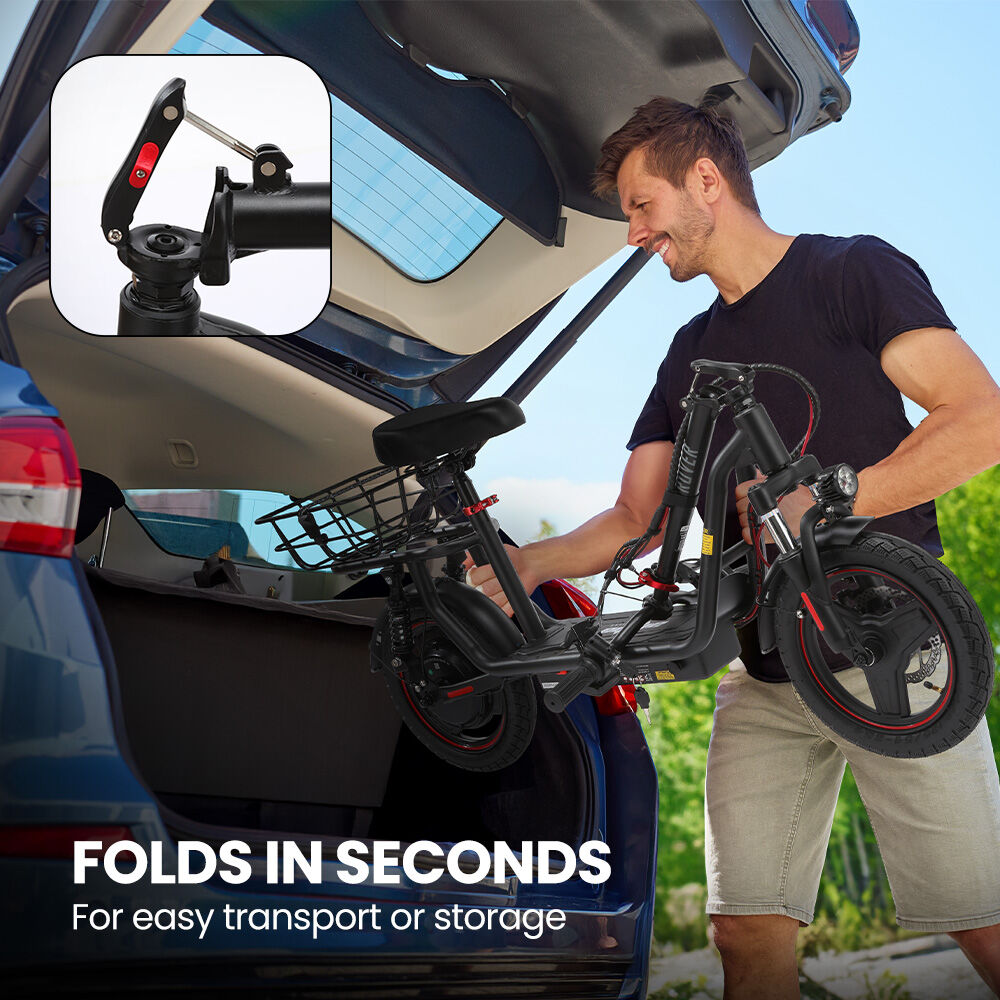 ALPHA Rover Electric Scooter with Seat, AU Compliant, 500W 48V 25km/h 30km Range, 14-inch Tyres, Motorised Commuter eScooter for Adults, Black