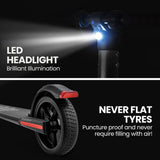 Electric Scooters: ALPHA Peak 300W 10Ah Electric Scooter, Suspension, for Adults or Teens, Black