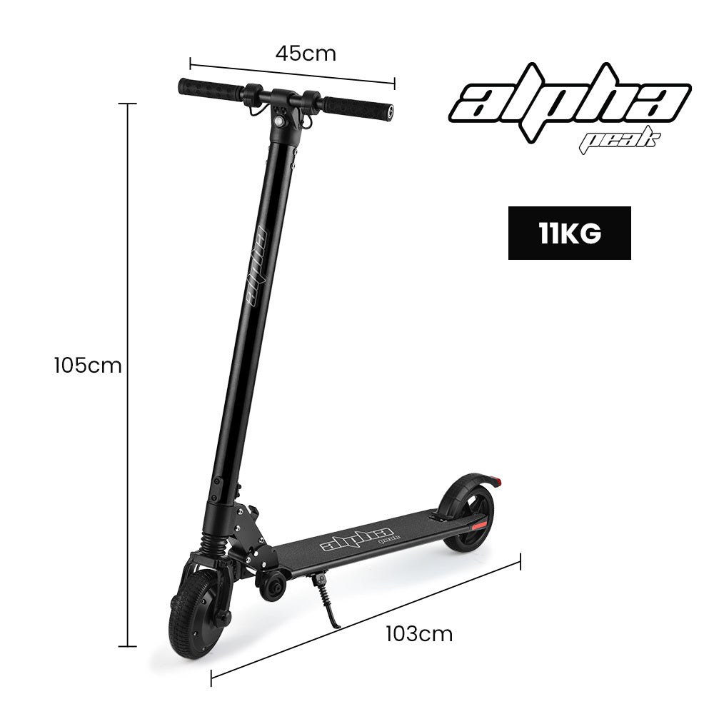 Electric Scooters: ALPHA Peak 300W 10Ah Electric Scooter, Suspension, for Adults or Teens, Black