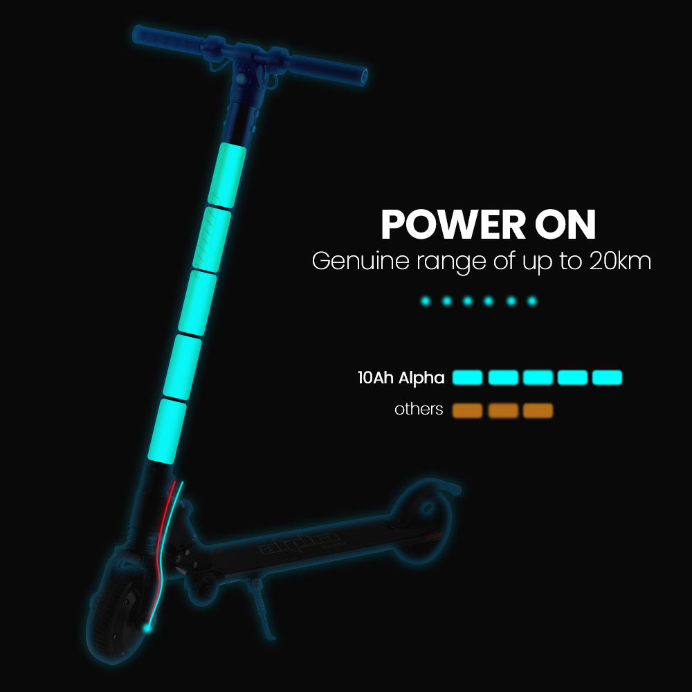 Electric Scooters: ALPHA Peak 300W 10Ah Electric Scooter, Suspension, for Adults or Teens, Black