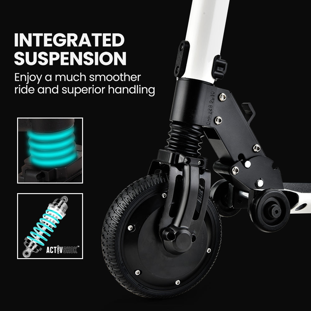 ALPHA Peak Electric Scooter, AU Compliant, 300W Power Up to 25km/h Adult Teens E-Scooter Easy Fold, White
