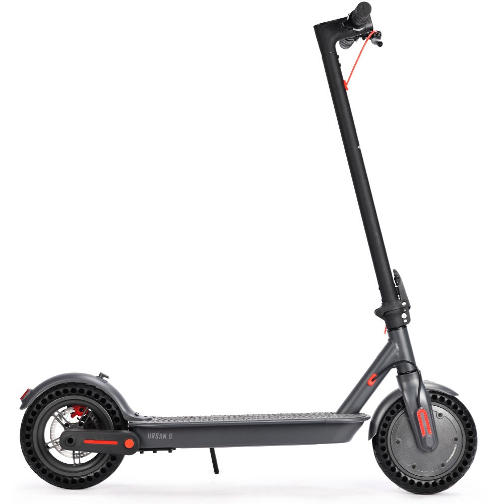 Electric Scooters: ALPHA Urban 8 Electric Scooter, Suspension, 25km Range, 8.5-Inch Wheels, Brushless Motor, Motorised Commuter eScooter for Adults, Grey
