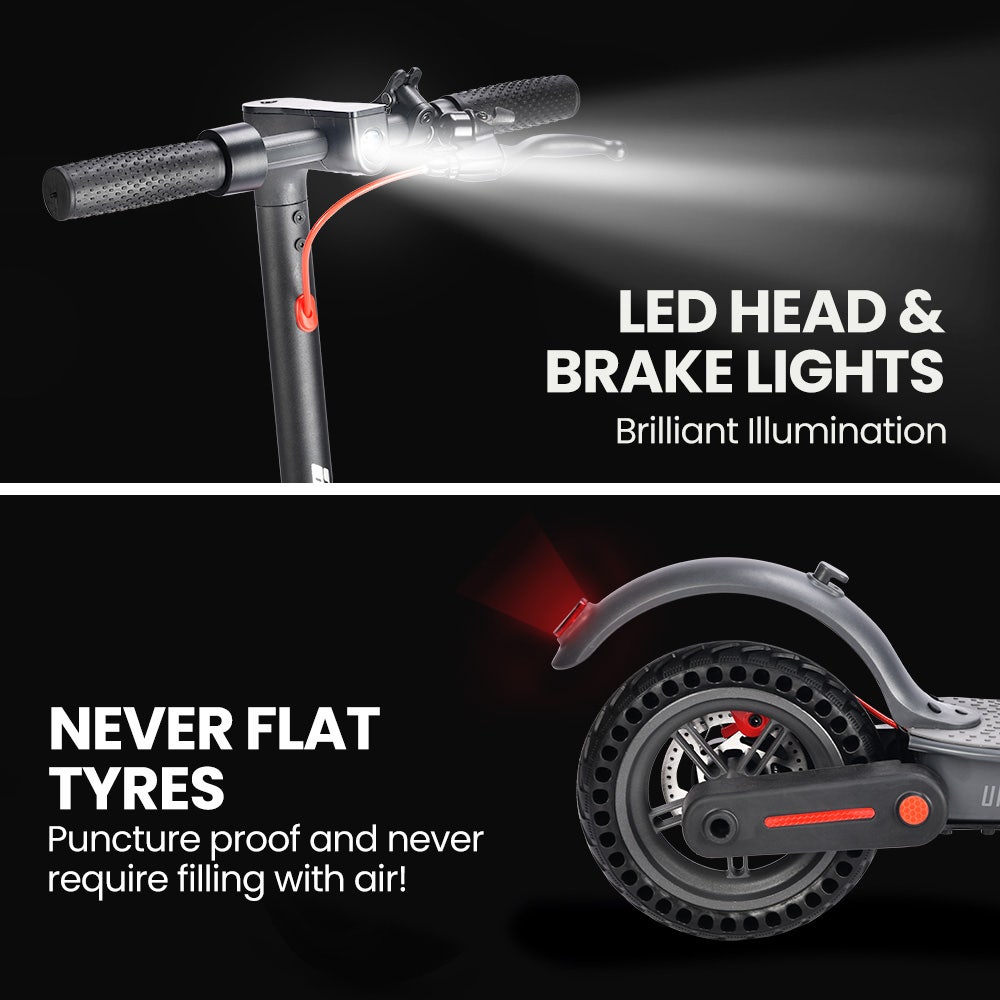 Electric Scooters: ALPHA Urban 8 Electric Scooter, Suspension, 25km Range, 8.5-Inch Wheels, Brushless Motor, Motorised Commuter eScooter for Adults, Grey
