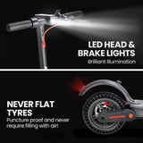 Electric Scooters: ALPHA Urban 8 Electric Scooter, Suspension, 25km Range, 8.5-Inch Wheels, Brushless Motor, Motorised Commuter eScooter for Adults, Grey