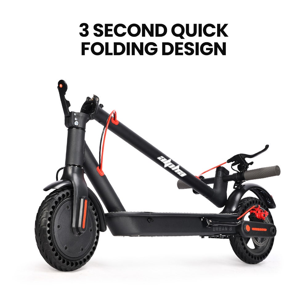 ALPHA Urban 8 Electric Scooter, AU Compliant, Suspension, 25km Range, 8.5-Inch Wheels, Brushless Motor, Motorised Commuter eScooter for Adults, Black