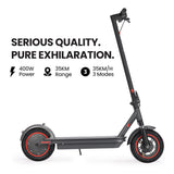 Electric Scooters: ALPHA Urban 10 Electric Scooter, 35km/h, Suspension, 35km Range, 10-Inch Wheels, Brushless Motor, Free APP, Motorised Commuter eScooter for Adults, Grey