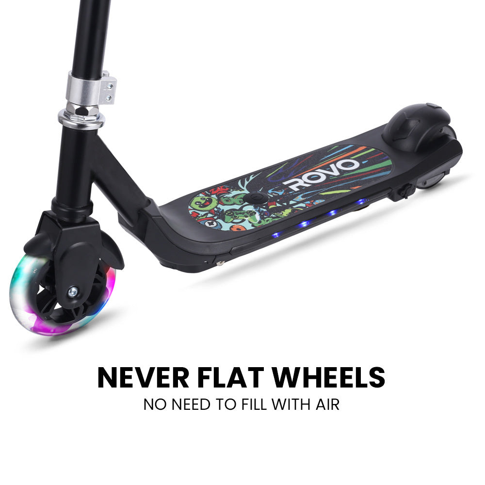 Bikes & Scooters: ROVO KIDS WhizKid Electric Scooter, Ages 5-11, Adjustable Height, AU Compliant, Lithium Battery, Brushless Motor, Black