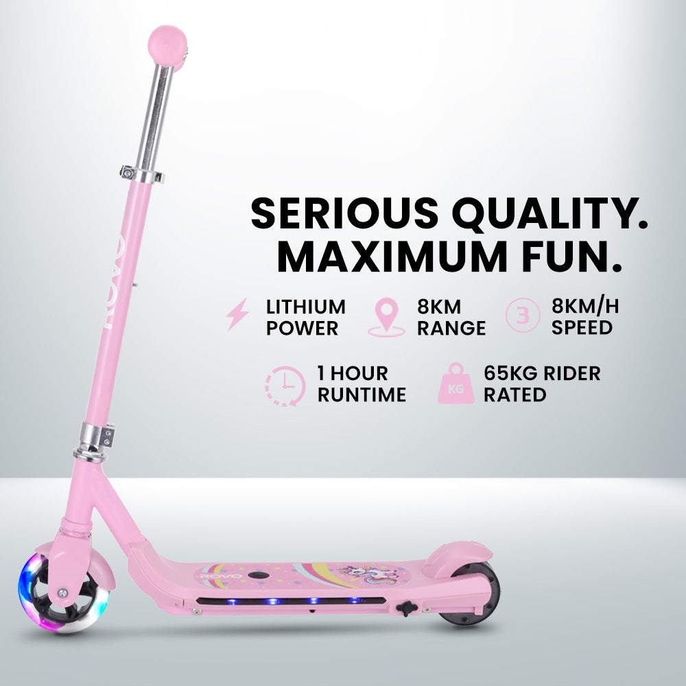 Bikes & Scooters: ROVO KIDS WhizKid Electric Scooter, Ages 5-11, Adjustable Height, AU Compliant, Lithium Battery, Brushless Motor, Pink