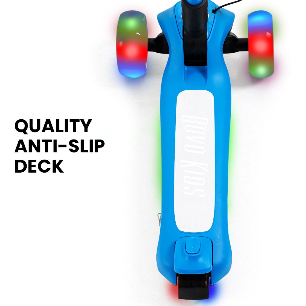 Electric Scooters: ROVO KIDS 3-Wheel Electric Scooter , Ages 3-8, Adjustable Height, AU Compliant, Lithium Battery, Blue
