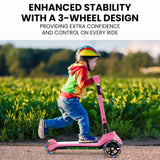 Electric Scooters: ROVO KIDS 3-Wheel Electric Scooter , Ages 3-8, Adjustable Height, AU Compliant, Lithium Battery, Pink