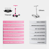 Electric Scooters: ROVO KIDS 3-Wheel Electric Scooter , Ages 3-8, Adjustable Height, AU Compliant, Lithium Battery, Pink