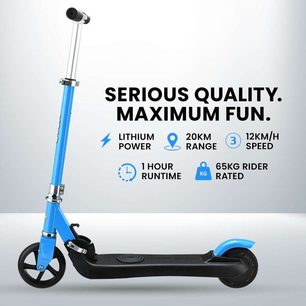 Electric Scooters: ROVO KIDS Electric Scooter Lithium Ride-On Foldable E-Scooter 125W Rechargeable, Blue