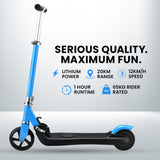 Electric Scooters: ROVO KIDS Electric Scooter Lithium Ride-On Foldable E-Scooter 125W Rechargeable, Blue