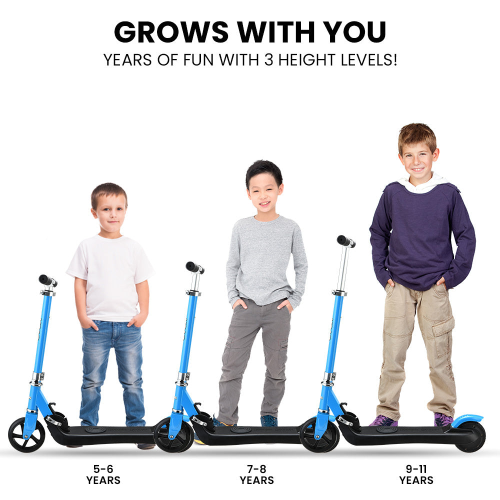 Electric Scooters: ROVO KIDS Electric Scooter Lithium Ride-On Foldable E-Scooter 125W Rechargeable, Blue