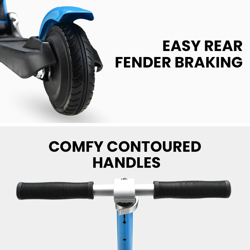 Electric Scooters: ROVO KIDS Electric Scooter Lithium Ride-On Foldable E-Scooter 125W Rechargeable, Blue