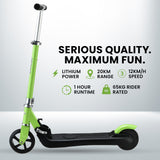 Electric Scooters: ROVO KIDS Electric Scooter Lithium Ride-On Foldable E-Scooter 125W Rechargeable, Green