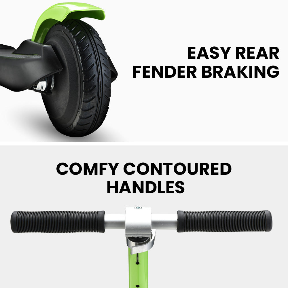 Electric Scooters: ROVO KIDS Electric Scooter Lithium Ride-On Foldable E-Scooter 125W Rechargeable, Green