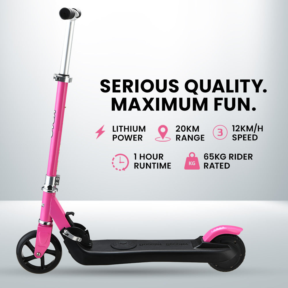 Electric Scooters: ROVO KIDS Electric Scooter Lithium Ride-On Foldable E-Scooter 125W Rechargeable, Pink