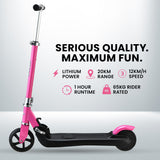Electric Scooters: ROVO KIDS Electric Scooter Lithium Ride-On Foldable E-Scooter 125W Rechargeable, Pink