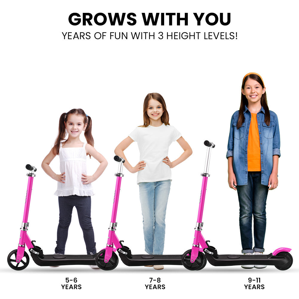 Electric Scooters: ROVO KIDS Electric Scooter Lithium Ride-On Foldable E-Scooter 125W Rechargeable, Pink