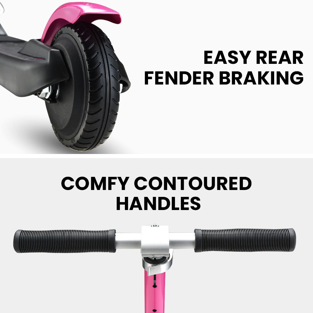 Electric Scooters: ROVO KIDS Electric Scooter Lithium Ride-On Foldable E-Scooter 125W Rechargeable, Pink