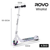 Bikes & Scooters: ROVO KIDS WhizKid Electric Scooter, Ages 5-11, Adjustable Height, AU Compliant, Lithium Battery, Brushless Motor, White
