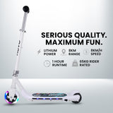 Bikes & Scooters: ROVO KIDS WhizKid Electric Scooter, Ages 5-11, Adjustable Height, AU Compliant, Lithium Battery, Brushless Motor, White