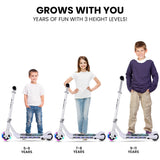 Bikes & Scooters: ROVO KIDS WhizKid Electric Scooter, Ages 5-11, Adjustable Height, AU Compliant, Lithium Battery, Brushless Motor, White