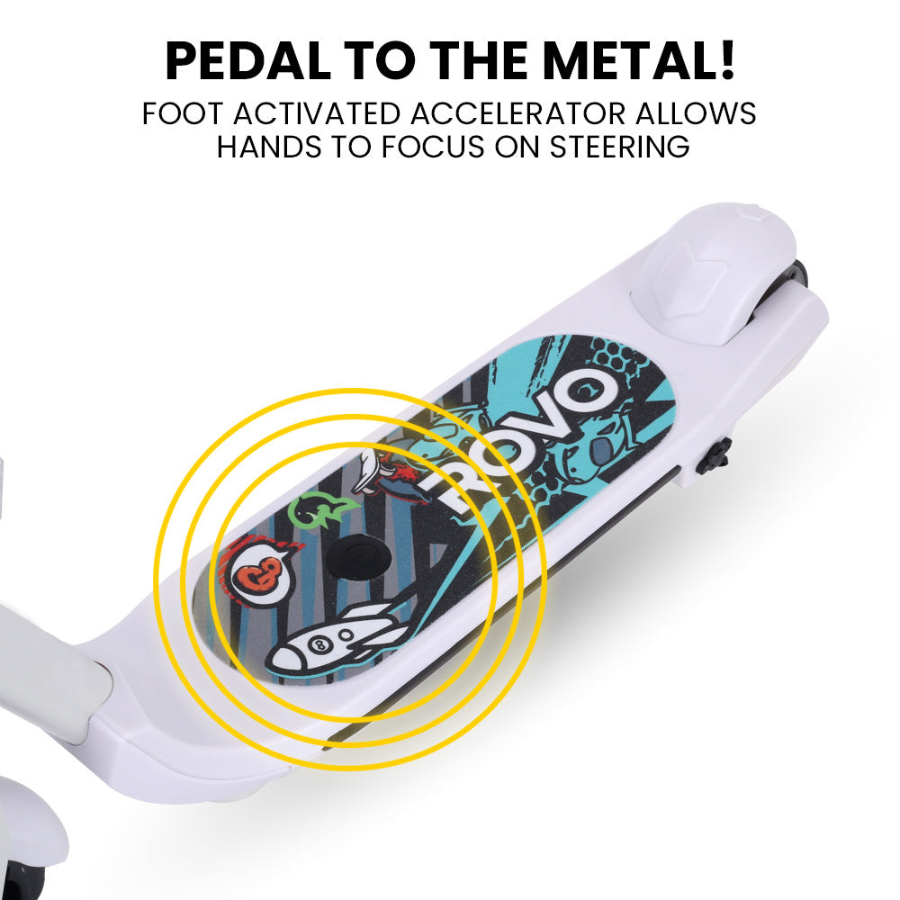 Bikes & Scooters: ROVO KIDS WhizKid Electric Scooter, Ages 5-11, Adjustable Height, AU Compliant, Lithium Battery, Brushless Motor, White