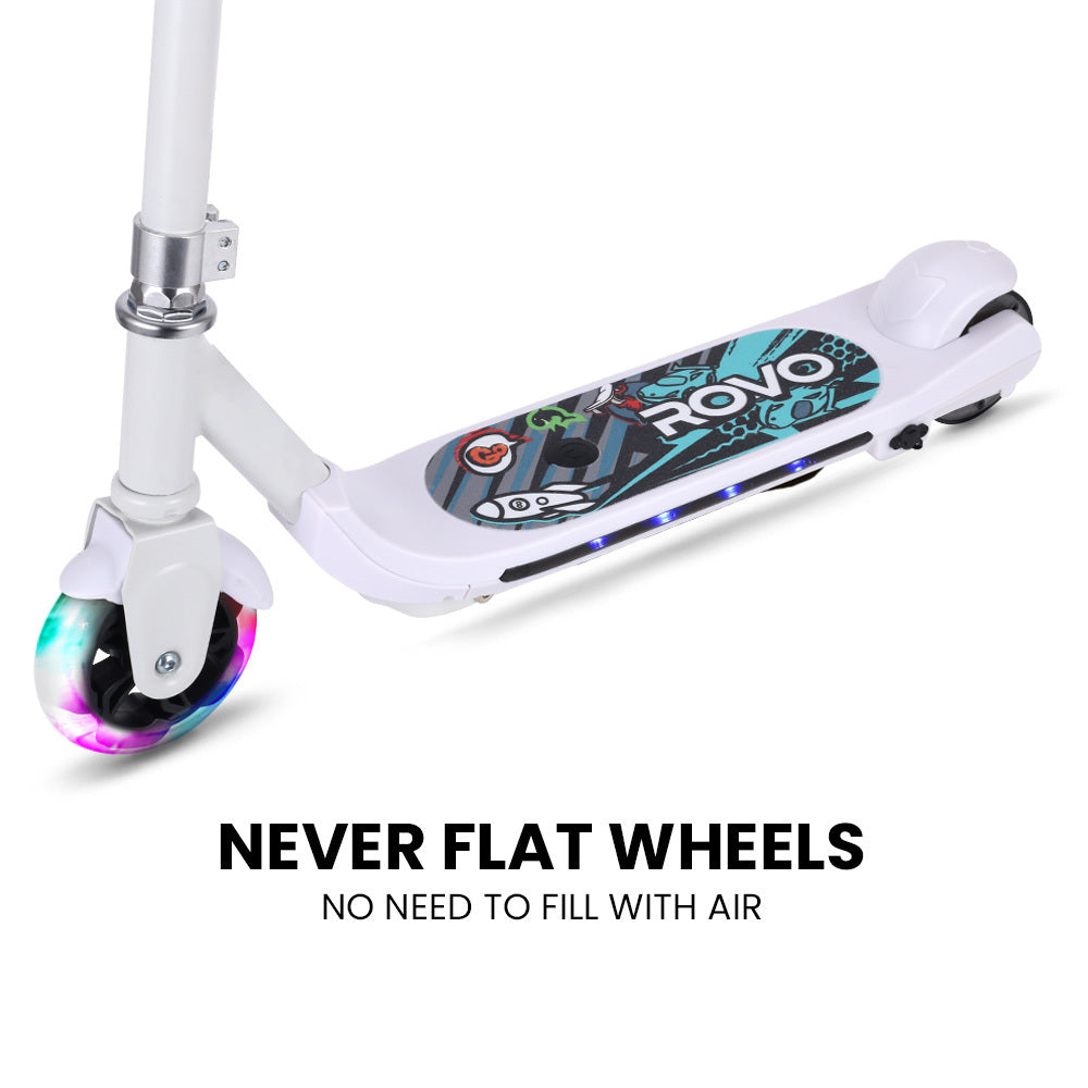 Bikes & Scooters: ROVO KIDS WhizKid Electric Scooter, Ages 5-11, Adjustable Height, AU Compliant, Lithium Battery, Brushless Motor, White