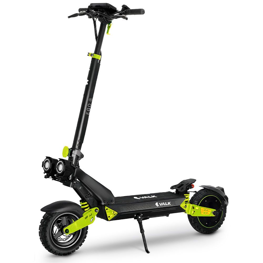 VALK Ego 8 Electric Scooter, 500W, AU Compliant, 48V 13Ah, 55km Max Range, eScooter for Adults, Foldable, Off Road, Black/Green