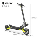 VALK Ego 8 Electric Scooter, 500W, AU Compliant, 48V 13Ah, 55km Max Range, eScooter for Adults, Foldable, Off Road, Black/Green