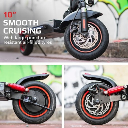 Electric Scooters: VALK Fusion 5 Electric Scooter, 500W, AU Compliant, 48V 13Ah Lithium, 50km Range, 40km/h, Quad Shocks, 10 inch Tyres