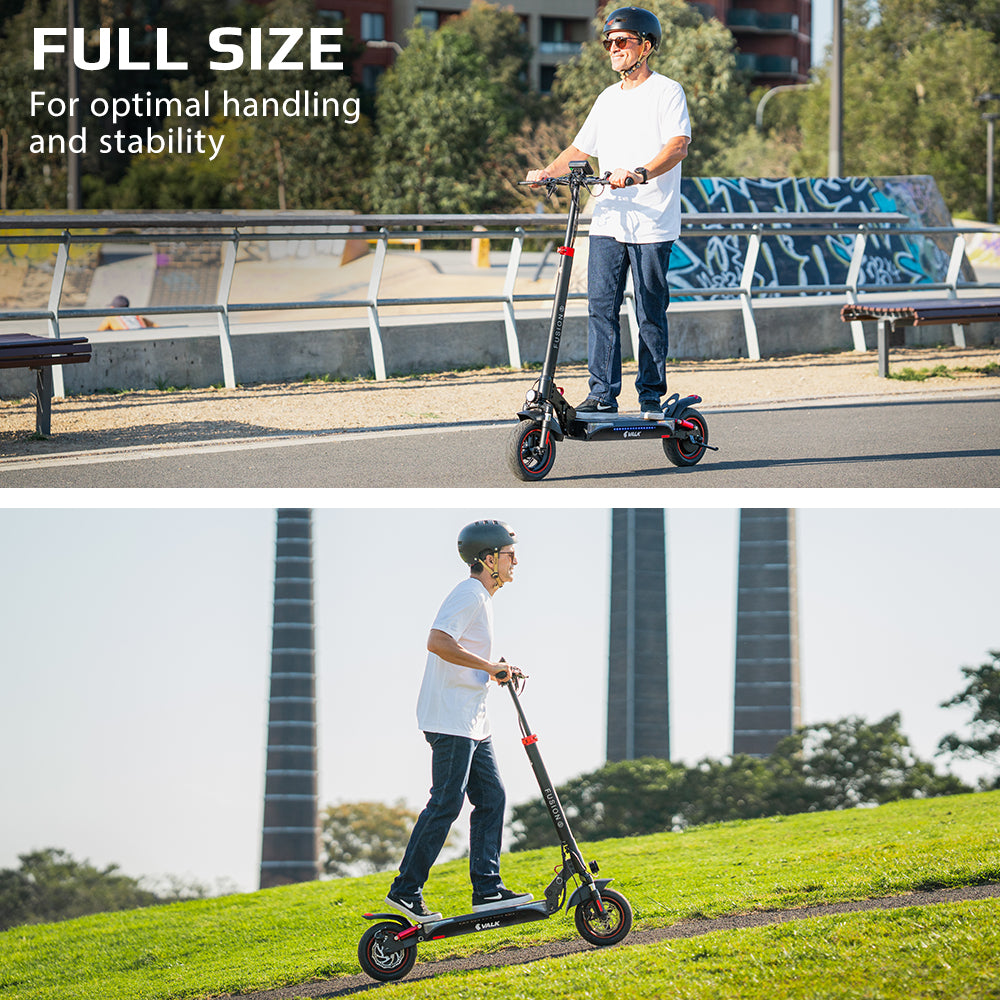 Electric Scooters: VALK Fusion 5 Electric Scooter, 500W, AU Compliant, 48V 13Ah Lithium, 50km Range, 40km/h, Quad Shocks, 10 inch Tyres