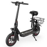 Electric Scooters: VALK Electric Scooter with Seat, Disc brakes, 12" Tyres, AU Compliant, for Adults, Teens, Commuter, Black