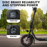 Electric Scooters: VALK Electric Scooter with Seat, Disc brakes, 12" Tyres, AU Compliant, for Adults, Teens, Commuter, Black