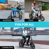 Electric Scooters: VALK Electric Scooter with Seat, Disc brakes, 12" Tyres, AU Compliant, for Adults, Teens, Commuter, Black