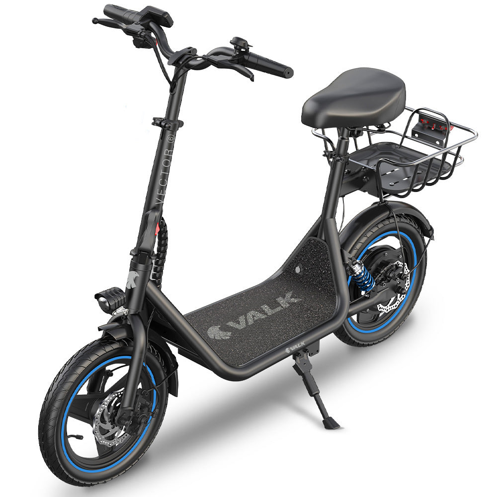 Electric Scooters: VALK Electric Scooter with Seat, 30km Range, AU Compliant, Disc brakes, 14" Tyres, for Adults, Teens, Commuter