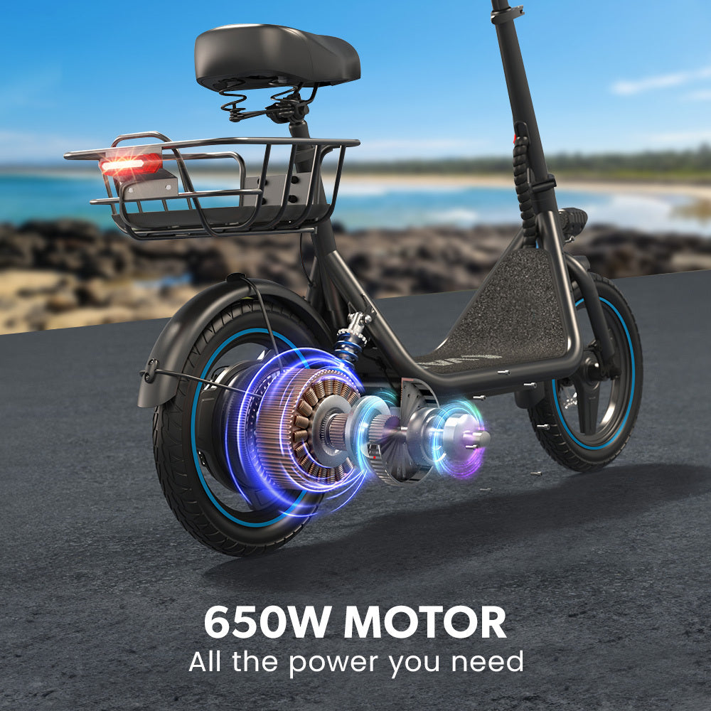 Electric Scooters: VALK Electric Scooter with Seat, 30km Range, AU Compliant, Disc brakes, 14" Tyres, for Adults, Teens, Commuter
