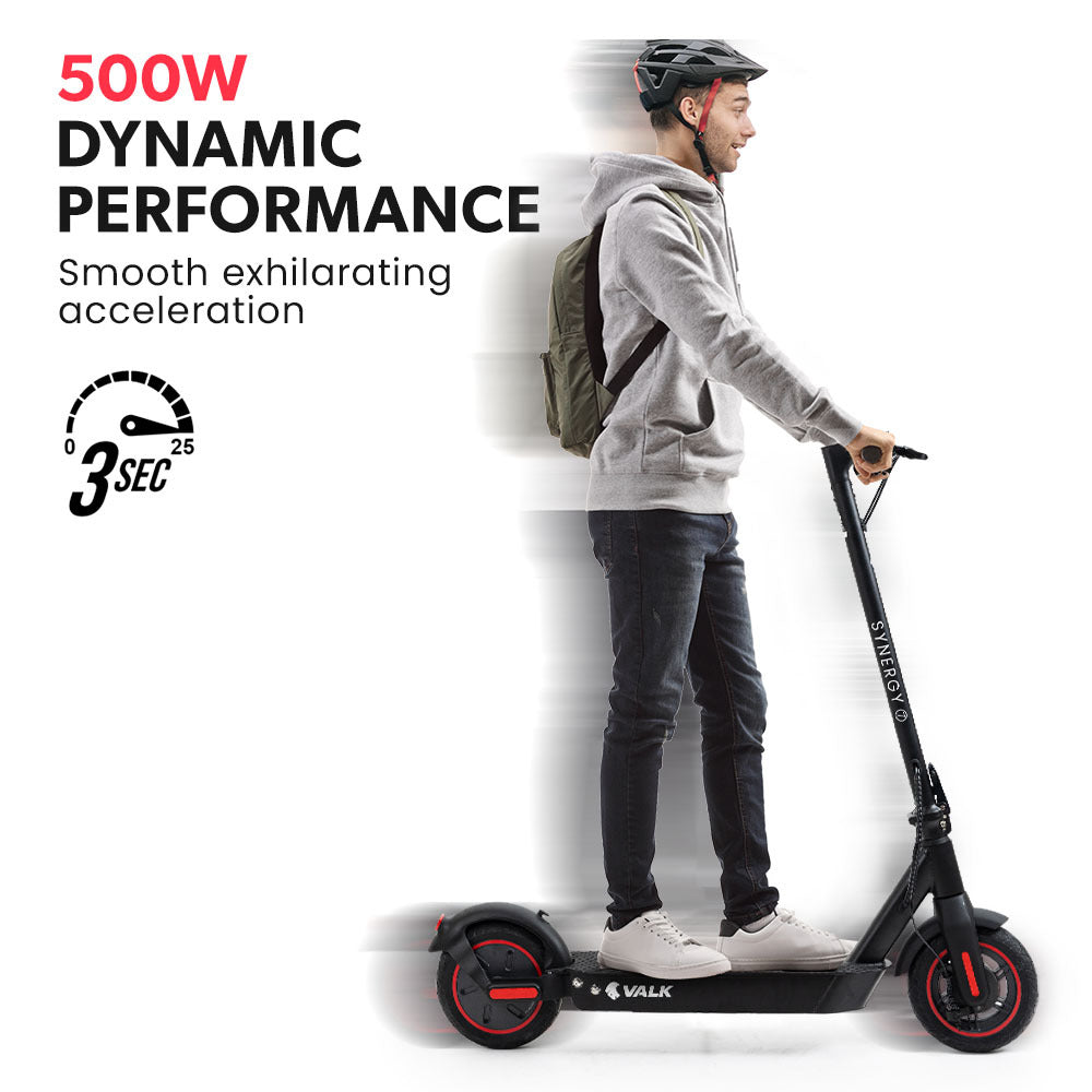 VALK Synergy 7 Electric Scooter, 500W 15Ah, AU Compliant, Motorised eScooter for Adults, Black/Red