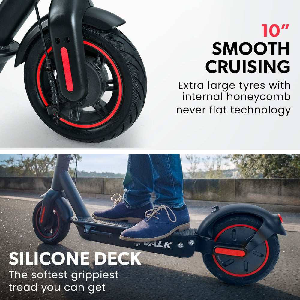 VALK Synergy 7 Electric Scooter, 500W 15Ah, AU Compliant, Motorised eScooter for Adults, Black/Red