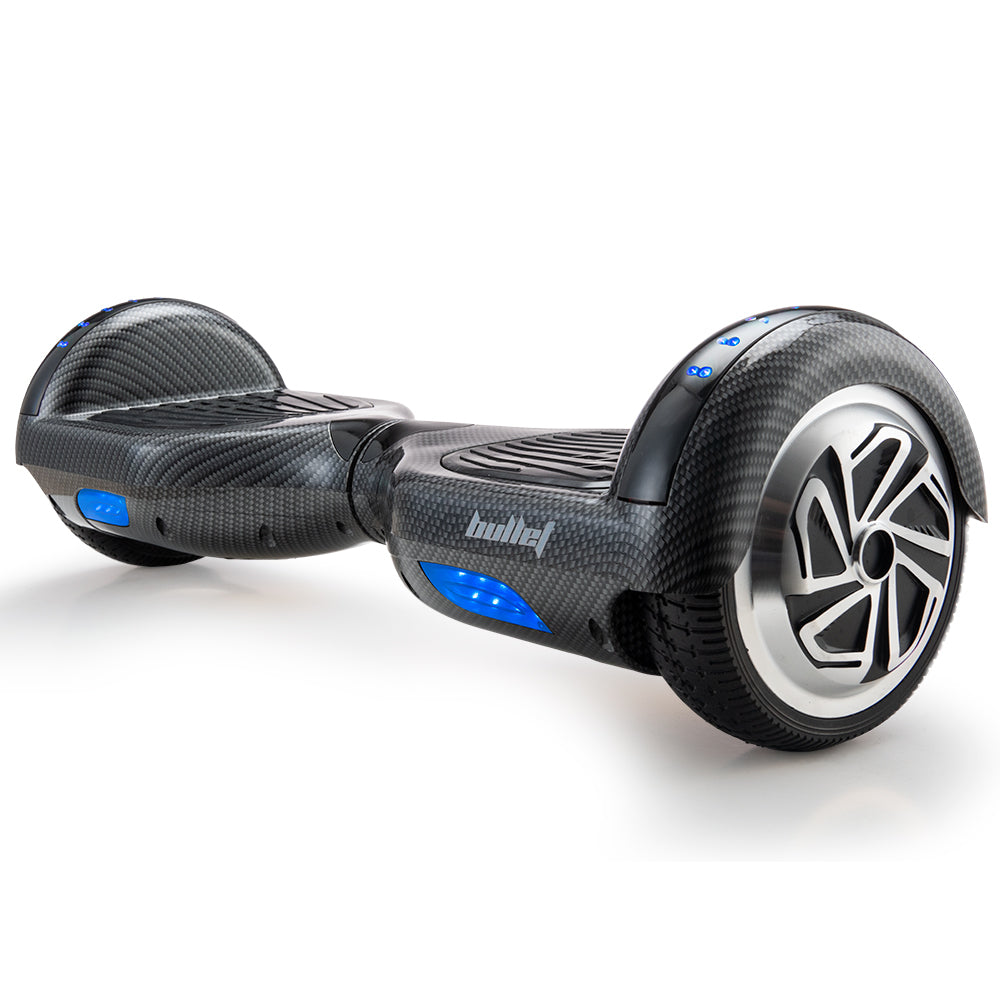 Hoverboards: BULLET Gen III Hoverboard Scooter, Dual Copper Motors, UL Certified, AU Compliant, 6.5" Wheels, Superior Self Balancing System, LED Lights, Carbon Fiber style
