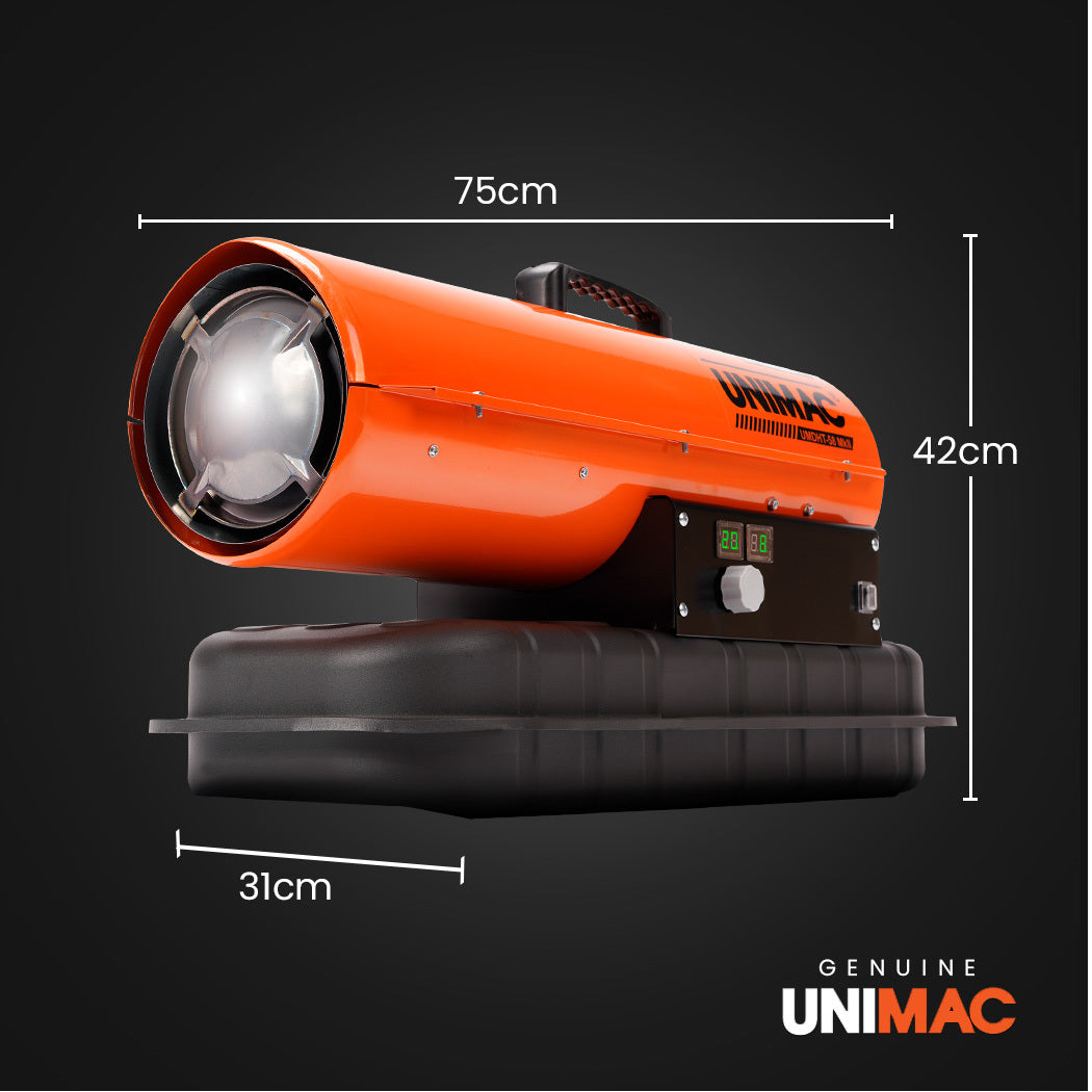UNIMAC 20KW Portable Industrial Diesel Direct Forced Air Space Heater, Commercial Grade for Warehouse Worksite Shed Drying Greenhouse Agricultural Breeding