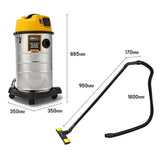 Vacuums: UNIMAC 30L Wet and Dry Vacuum Cleaner Blower Bagless 2000W Drywall Vac