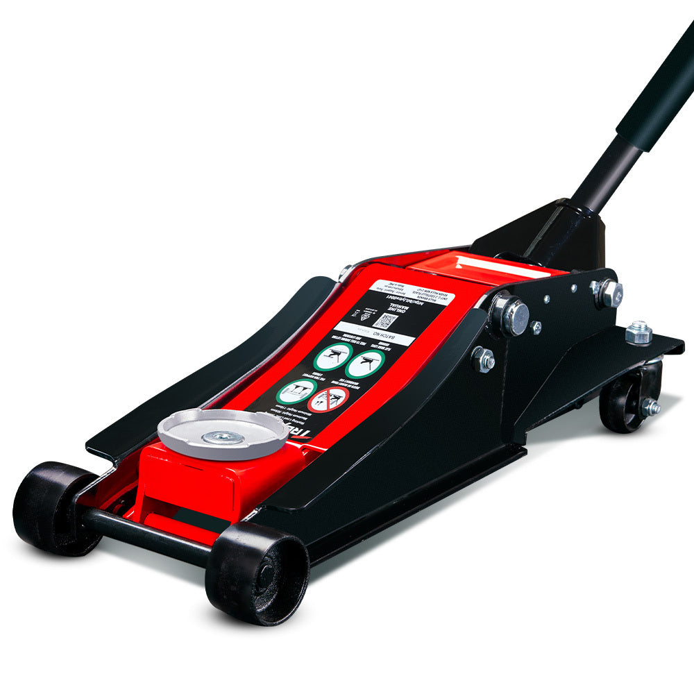Automotive Repair & Speciality Tools: T-REX 3000KG Hydraulic Trolley Floor Jack, High Lift, Dual Pump, Quick Release Handle