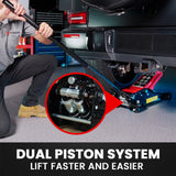 Automotive Repair & Speciality Tools: T-REX 3000KG Hydraulic Trolley Floor Jack, High Lift, Dual Pump, Quick Release Handle