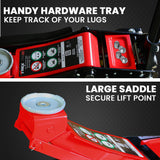 Automotive Repair & Speciality Tools: T-REX 3000KG Hydraulic Trolley Floor Jack, High Lift, Dual Pump, Quick Release Handle
