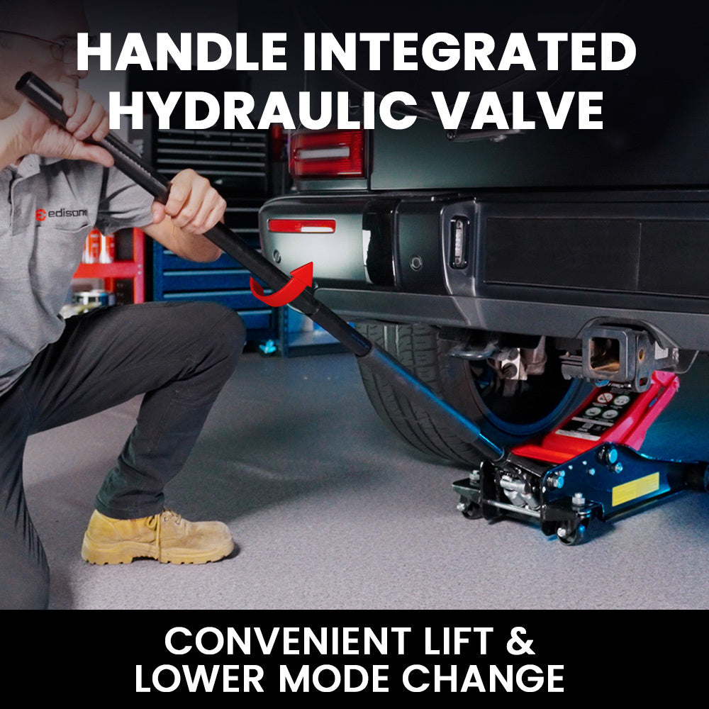Automotive Repair & Speciality Tools: T-REX 3000KG Hydraulic Trolley Floor Jack, High Lift, Dual Pump, Quick Release Handle