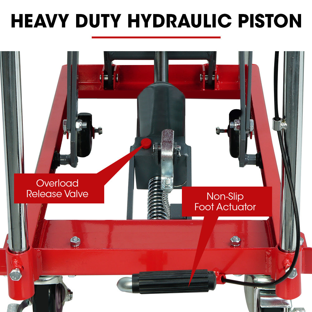 Automotive Lifts & Hoists: T-REX 230KG Hydraulic Scissor Lift Platform Trolley, Non-Skid Rubber Platform Pad, for Material Handling